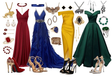 Harry Potter Formal Dresses, Harry Potter House Outfits, Hogwarts Dress, Hogwarts Houses Outfits, Slytherin Wedding, Harry Potter Houses Outfits, Barbie Styles, Hogwarts Founders, Harry Potter Cupcakes