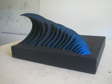 serial plane 01 .'Wave' by wilovil on DeviantArt Serial Planes, 3d Art Projects, Paper Architecture, Concept Models Architecture, Cardboard Sculpture, Parametric Design, Stage Design, Paper Sculpture, Concept Architecture