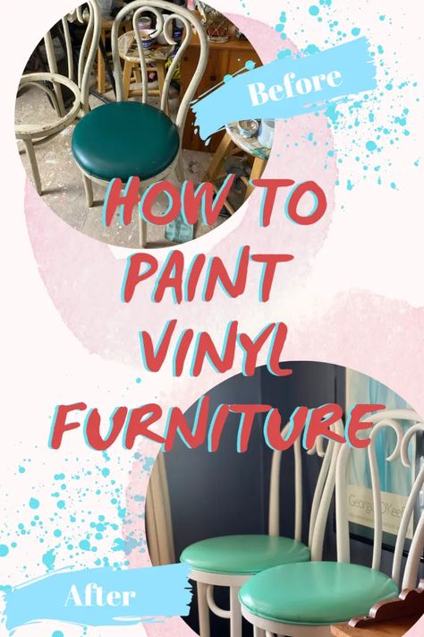 Painting Vinyl Furniture with Angelus Leather Paint - Peony Lane Designs Angelus Leather Paint, Painted Leather Boots, Vinyl Chairs Makeover, Refurnishing Furniture, Vinyl Spray Paint, Painting Kitchen Chairs, Vinyl Furniture, Paint Vinyl, Indoor Paint