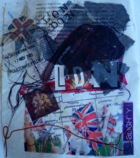 Waxed textile collage based on punk rock and rebellion, inspired by Seiwa Cunningham. Punk Textiles, Punk Zines, Punk Rock Collage Art, Punk Zine Aesthetic, Punk Zine Layout, Punk Zines 70s, Textiles Sketchbook, Punk Aesthetic, Fashion Design Portfolio