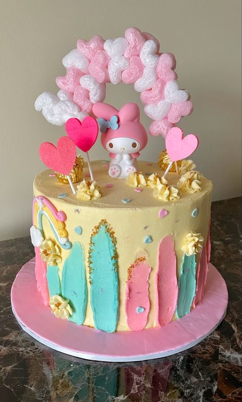 My Melody Birthday Cake Ideas, Kawaii Party Ideas Birthday, My Melody Cake Ideas, Pastel Hello Kitty Aesthetic, My Melody Theme Birthday Party Ideas, My Melody Party Ideas, My Melody Birthday Theme, My Melody Birthday Cake, Sanrio Cake Birthday