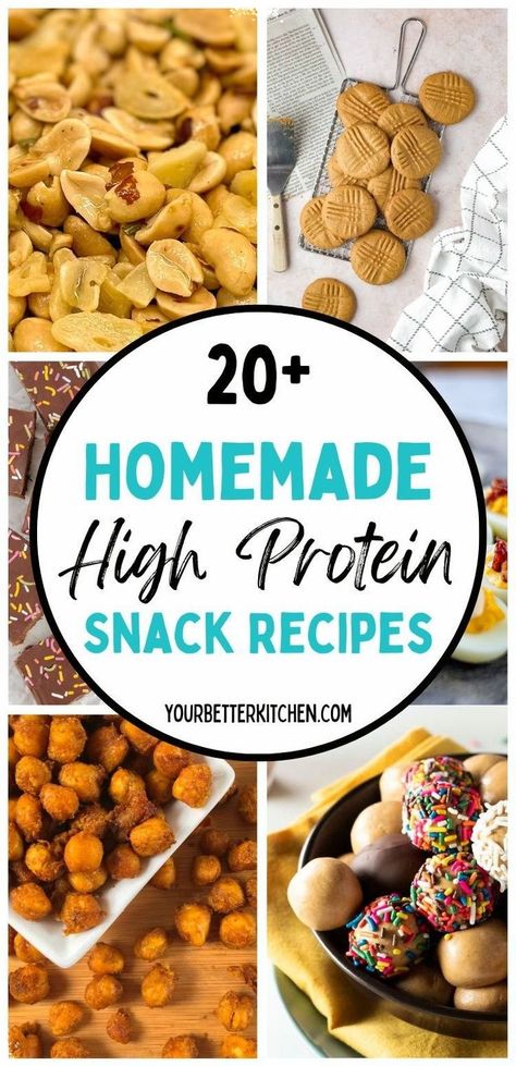 Snacking is a whole lot healthier with this list of 20 Homemade High Protein Snacks for healthy hmunching! Featuring 5 Ingredient Smoked Salmon Dip, High Protein Peanut Butter Balls, Cottage Cheese Dip, Protein Ice Cream, and No Bake Chocolate Protein Bars. Easy, delicious, and perfect for a protein boost! Protein After School Snacks, Diy Protein Chips, High Protein Snacks For Picky Eaters, Snacks With Protein Powder, High Protein High Fiber Snacks, Diy Protein Snacks, Protein Peanut Butter Balls, Protein Snack Recipes, Chickpeas Snack