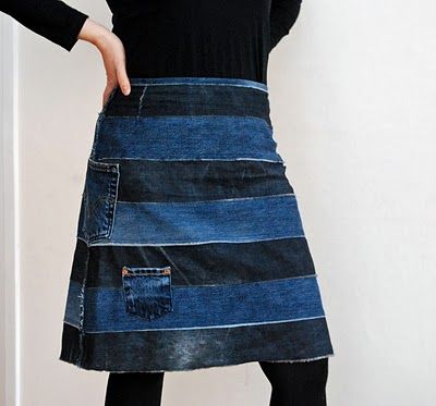 Kutimessa: Kahdet farkut = yksi hame Diy Skirt, Denim Ideas, Recycled Jeans, Recycle Jeans, Upcycle Jeans, Bubble Skirt, Denim Diy, Patchwork Jeans, Womens Sewing Patterns