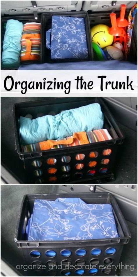 Car Organization Ideas - Organizing the Trunk - DIY Tips and Tricks for Organizing Cars - Dollar Store Storage Projects for Mom, Kids and Teens - Keep Your Car, Truck or SUV Clean On A Road Trip With These solutions for interiors and Trunk, Front Seat - Do It Yourself Caddy and Easy, Cool Lifehacks http://diyjoy.com/car-organizing-ideas Minivan Organization, Car Organization Hacks, Car Organizing, Car Organization Diy, Car For Teens, Car Organization Ideas, Car Organizers, Jewerly Holders, Diy Organizer