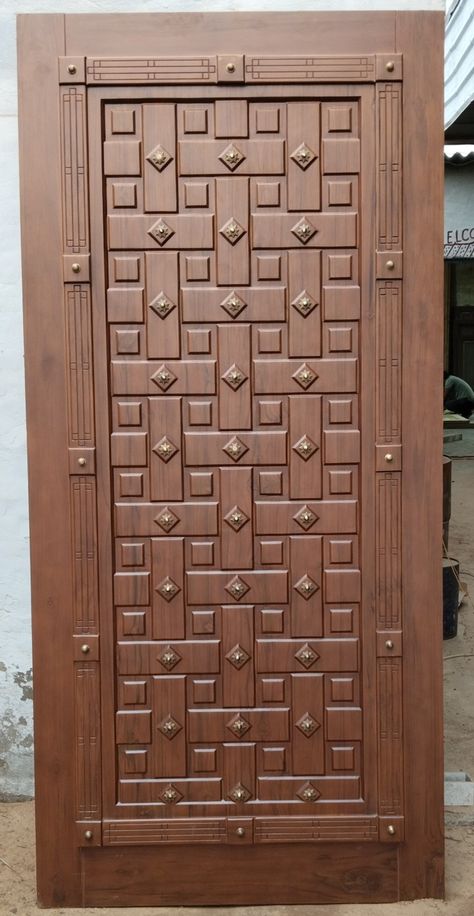 Raj wooden craft Teakwood Main Door Design, Teak Wood Main Door Design Modern, Sagwan Wood Door Design, Puja Door, Teak Wood Main Door, Wood Main Door, Latest Door Designs, Main Doors, Window Grill Design Modern