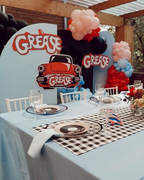 We definitely shaped up to create a Grease themed party. Bring back some memories with a 70's/80's theme to last a lifetime.

....

Fantastic? Tell us about it. Stud. Diner Cake, 1950s Theme Party, Grease Themed Parties, Grease Theme, Grease Lightning, Grease Party, Movie Theme Birthday Party, Christian Party, 50s Theme Parties