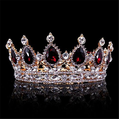 Gold King Crown, Quinceanera Jewelry, King Hat, Bridal Crown Tiara, Crown Aesthetic, Pageant Crowns, Crown For Women, Crystal Bridal Tiaras, King Crown