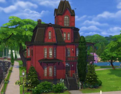 Mod The Sims - Alternate Goth Mansion, no CC Sims 4 Goth House, Goth Mansion, Rhode Island Mansions, House Sims 4, Classic Mansion, Goth House, French Mansion, Goth Houses, Gothic Mansion