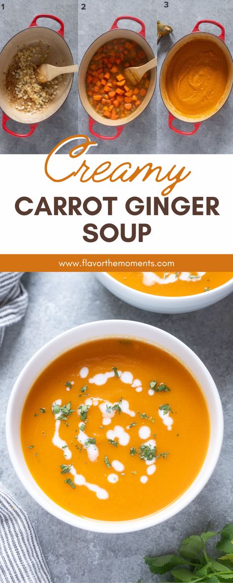 Instant Pot Carrot Soup, Immersion Blender Soups, Immersion Blender Recipes Soup, Immersion Blender Soup Recipes, Soup Immersion Blender, Pureed Soup Recipes, Puree Soup Recipes, Vitamix Soup Recipes, Blender Soups