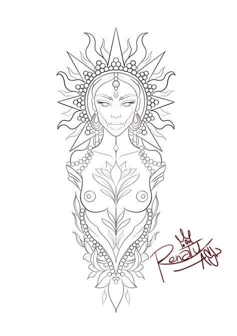 Outline Leg Tattoo, Women Leg Sleeve Tattoo Ideas Stencil, Thigh Tattoo Stencil, Tattoo Stencils Outline For Women, Black Goddess Tattoo, Tattoos Stencils, Pocket Watch Tattoo Design, Watch Tattoo Design