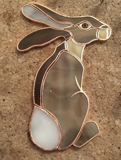 Stained Glass Mosaic Art, Stained Glass Patterns Free, Glass Mosaic Art, Stained Glass Decor, Bunny Pattern, Stained Glass Diy, Bunny Art, Art Stained, Stained Glass Crafts