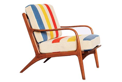 Sit & Read mid-century modern vintage blanket-upholstered armchair Felt Blanket, Mid Century Modern Chairs, Danish Modern Sofa, Danish Lounge Chair, Upholstery Trends, Upholstery Repair, Living Room Upholstery, Couch Upholstery, Chair Frame