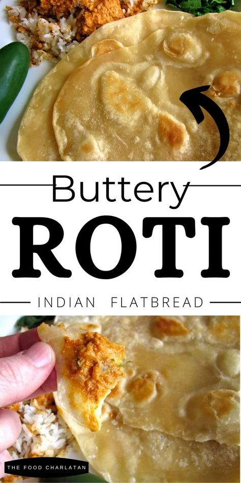 Butter Roti, Roti Indian, Indian Bread Recipes, Roti Bread, Indian Flatbread, Easy Flatbread, Resep Smoothie, The Food Charlatan, Rogan Josh