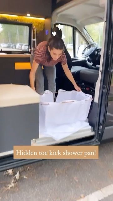 Van Toilet, Ford Transit Camper Conversion, Camper Van Shower, Hidden Shower, Ford Transit Camper, Transit Camper, Astro Van, Camper Hacks, Campervan Life