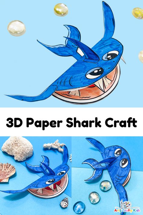 Dive into creativity with our 3D Printable Shark Craft! 🦈🎨 Perfect for kids to color, cut, and assemble their own shark masterpiece. 🌟 Whether it's Shark Week or just a day of fin-tastic fun, this craft will make a splash! 🌊🎉 Get ready for hours of imaginative play as kids bring their colorful sharks to life. 🎈🖍️ Download the printable template now and let the creativity flow! 🌈✂️ Shark Craft Kindergarten, Hammerhead Shark Craft, 3d Shark Craft, Newspaper Shark Craft, Shark Suncatcher Craft, Shark Template, Shark Art Activity, Shark Craft, Bee Crafts For Kids