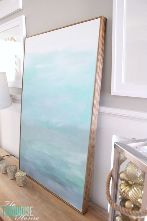 How to Frame a Canvas (for Cheap ... Diy Large Canvas Art, Canvas Art Frame, Large Canvas Art Diy, Frame A Canvas, Cadre Photo Diy, Diy Canvas Frame, Tree Beautiful, Diy Wand, Diy Artwork