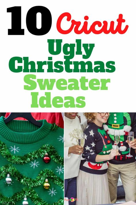 Boys Ugly Christmas Sweater Diy, Vinyl Ugly Christmas Sweater, Diy Ugly Christmas Sweater Cricut, Ideas For Ugly Christmas Sweaters, Ugly Christmas T Shirt Ideas, Ideas For Ugly Sweater Contest, Cricut Ugly Sweater Ideas, Ugliest Christmas Sweater Ever Homemade, Christmas Vacation Ugly Sweater Ideas