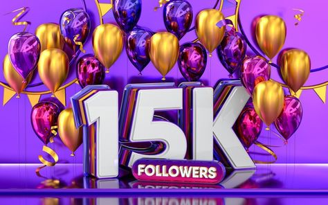 15k followers celebration thank you soci... | Premium Photo #Freepik #photo #background #logo #banner #poster 15 K Followers Thank You, 15k Followers Thank You, 15k Followers Instagram, 5k Followers Thank You Instagram, Singer Poster, 2025 Goals, 15 K, Feminine Spirituality, Album Layout