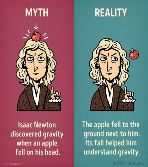 خريطة ذهنية, Myth Busters, True Interesting Facts, Historia Universal, Psychology Fun Facts, Intresting Facts, Shocking Facts, Wow Facts, Isaac Newton