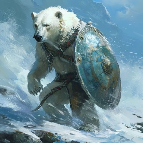 Polar Bear Warriors #aiart #aiartworks #aiartdaily #generativeart #aiartcommunity #digitalart #generatedart #art #digitalpainting #artist #artwork #digitalartist #characterdesign #characterart #fantasyart #fantasyartwork #fantasy #polarbearart Polar Bear Warrior Art, Fantasy Polar Bear Art, Fantasy Polar Bear, Polar Bear Warrior, Polar Bear Character, Bear Warrior, Bear Character Design, Viking Bear, Polar Bear Art