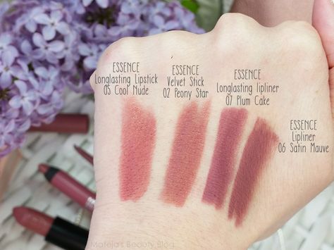 Mateja's Beauty Blog: Essence Velvet Stick 02 Peony Star Pale Olive Skin Tone, Pale Olive Skin, Mauve Lipstick, Apply Lipstick, Oil Free Foundation, Essence Cosmetics, Plum Cake, Best Lipsticks, How To Apply Lipstick