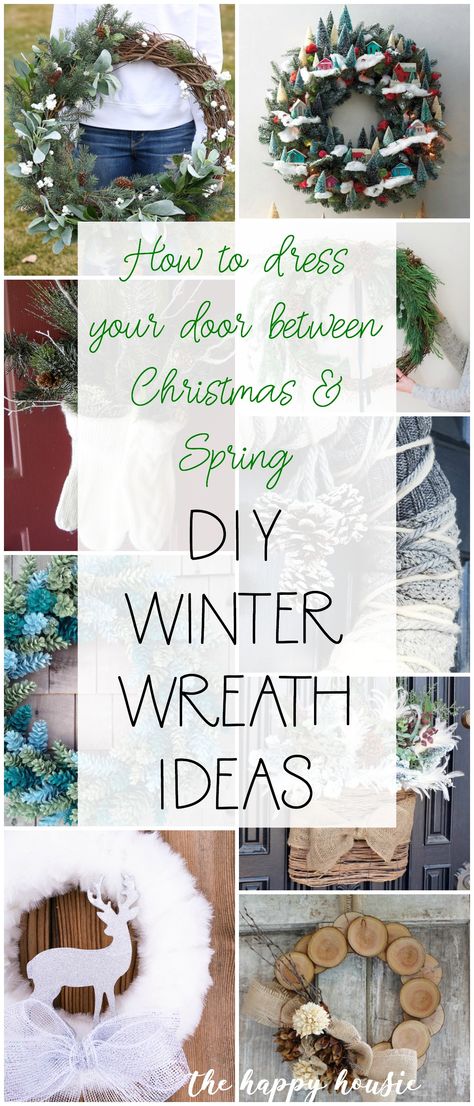 January Wreath Ideas, January Door Decorations, Winter Wreath Ideas, January Wreath, Diy Winter Wreath, Diy Frühling, Winter Diy Crafts, Winter Wreath Diy, Winter Wreaths