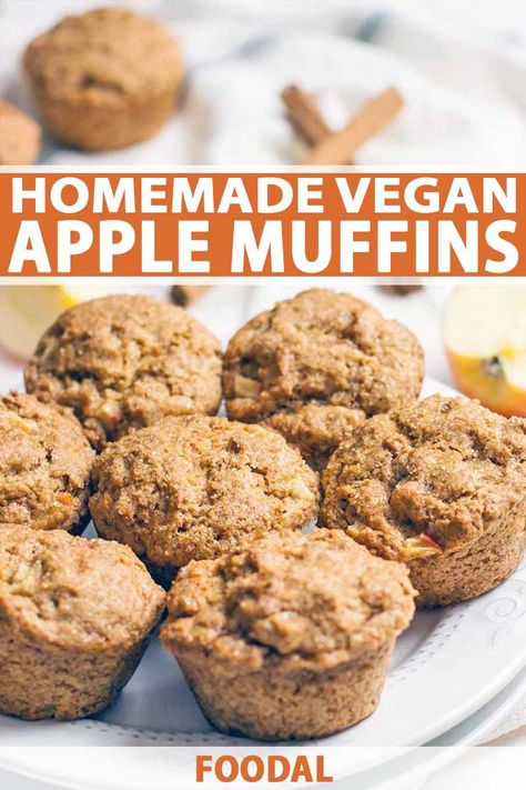 These vegan apple muffins are easy to make, delicious, and filling, perfect for breakfast on a cool autumn morning. Half whole wheat flour amps up the nutrition while maintaining a good crumb. They’re going to be your new favorite this fall. Get the recipe now on Foodal. #applemuffins #fallrecipes #veganrecipes #foodal Vegan Apple Muffins, Vegan Apple Crisp, Dairy Free Snacks, Apple Cinnamon Muffins, Healthy Vegan Breakfast, Vegan Muffins, Cool Autumn, Vegan Apple, Cinnamon Muffins