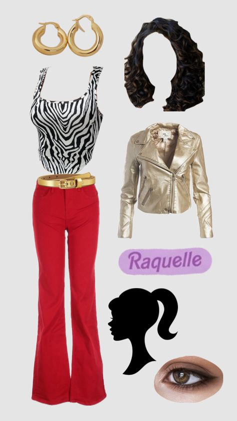 Barbie And Rachel Halloween Costume, Rachel Barbie Outfit, Raquelle Halloween Costume Ideas, Raquel Barbie Costume, Raquel Halloween Costume, Raquelle Barbie Outfits, Raquelle Costume, Barbie And Raquelle Costume, Barbie Outfits Halloween