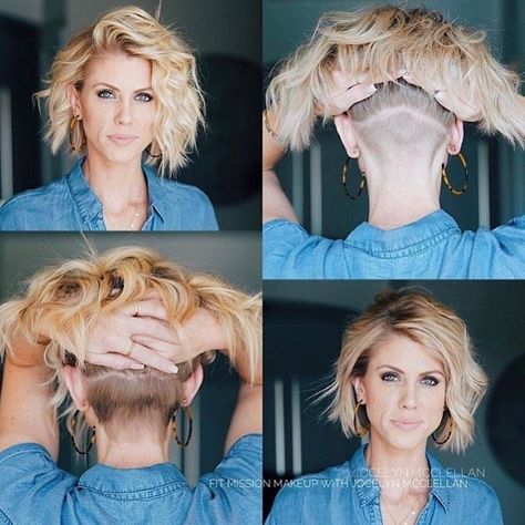 Wavy Undercut, Jocelyn Mcclellan, Undercut Hairstyles Women, Undercut Bob, Messy Bob Hairstyles, Undercut Pixie Haircut, Undercut Pixie, Short Bob Haircuts, Undercut Hairstyles