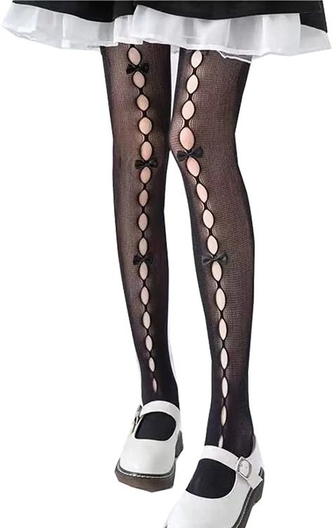 Lolita Lace Bow Fishnet Tights Suspender Pantyhose Thigh-High Stockings 21 ratings $14.49 FREE Returns Metallic Skirt, Fishnet Tights, Cool Gifts For Women, Thigh High Stockings, Lace Bows, Female Friends, Womens Tights, Lingerie Fashion, Black Laces