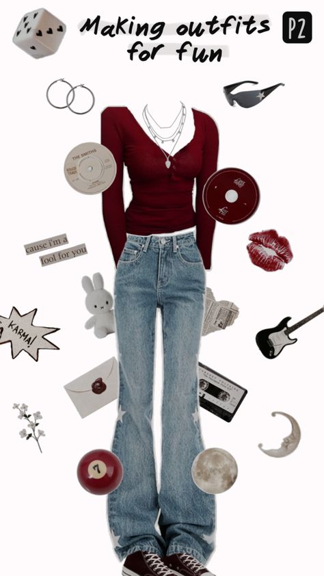 #outfit #cute #red #stars #lanadelrey #lustforlife Maroon Converse Outfit, Red Converse Aesthetic, Converse Aesthetic Outfit, Red Converse Outfit, Converse Fits, Maroon Aesthetic, Making Outfits, Maroon Converse, Converse Outfit