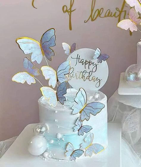 Girly Birthday Cakes, Pink Cake Toppers, 14th Birthday Cakes, Small Birthday Cakes, Butterfly Birthday Cakes, Butterfly Cake Topper, Sweet 16 Birthday Cake, Elegant Birthday Cakes, 16 Birthday Cake