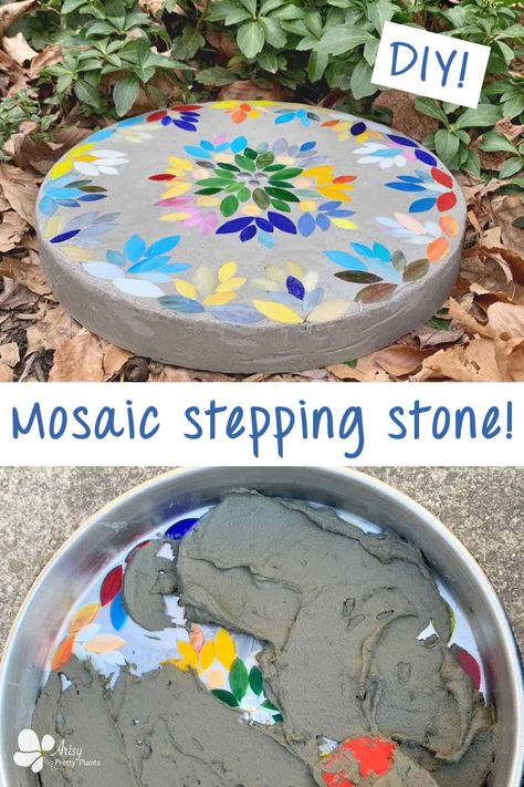 Garden Stepping Stones Diy, Fun Garden Art, Mosaic Stepping Stone, Stepping Stones Diy, Mosaic Stepping Stones, Mosaic Garden Art, Diy Mosaic, Mosaic Art Projects, Garden Stepping Stones