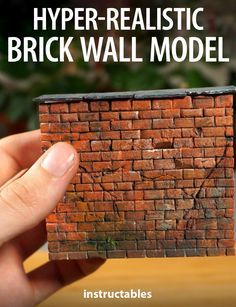 Model Making Techniques, Miniature Brick Wall, Foam Brick Wall, Wall Diorama, Diorama Tutorial, Realistic Miniatures, Diy Diorama, Diorama Diy, Diy Brick Wall