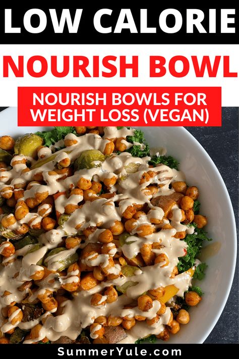 Low Calorie Vegan Meal Prep, Low Calorie Vegan Meals, Nourishing Bowls, Bowl Dressing, Nourish Bowls, Power Bowl Recipe, Nourish Bowl, Low Calorie Vegan, Sweet Potato Bowls