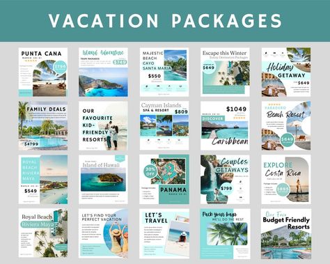 Travel Agent Instagram Templates, Travel Agent Content, Travel Agent Templates, Travel Instagram Posts, Travel Agency Canva Templates - Etsy Canada Travel Agent Content Ideas Instagram, Travel Agent Content Ideas, Travel Content, Travel Agency Instagram Feed, Travel Agent Marketing Ideas, Travel Agency Branding, Travel Agent Aesthetic, Travel Agent Instagram Feed, Travel Agent Social Media