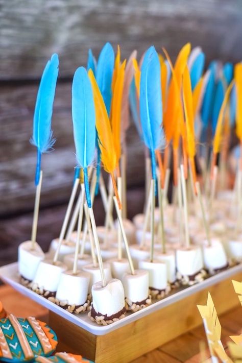 Marshmallow arrow pops from a Boho Tribal 1st Birthday Party on Kara's Party Ideas | KarasPartyIdeas.com (8) Pocahontas Birthday Party, Pow Wow Party, Indian Birthday Parties, Coachella Party, Birthday Boho, Boho Ideas, Boho Birthday Party, Teepee Party, Hippie Party