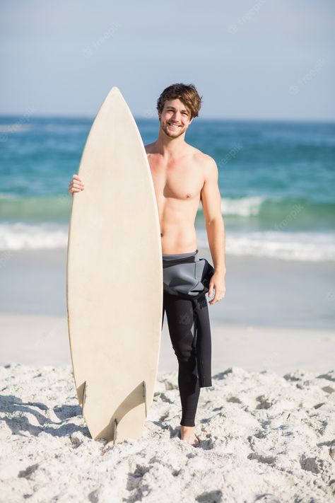 Man Holding Surfboard, Holding Surfboard Pose, Surfer Pose Reference, Beach Pose Reference, Male Surfer, Surf Photos, Women Poses, Surfer Guys, Mens Beach Style