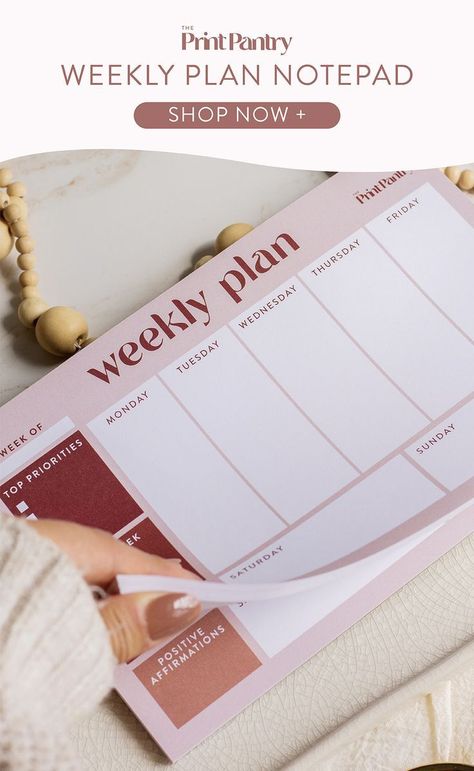 Weekly Plan Notepad, Gifts for Her, Gifts for Day Planning, Weekly Planner Notepad, Planner Writing, Week Planner, Note Pad Design, Planner Organisation, Business Stationary, Weekly Agenda, Small Business Planner