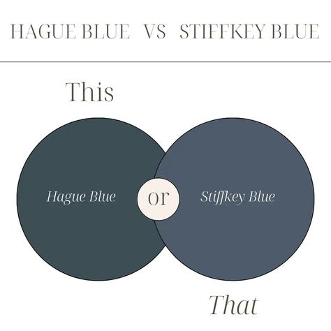 an image showing samples of hague blue and stiffkey blue side-by-side Stiffkey Blue Colour Scheme, Downpipe Farrow And Ball Colour Scheme, Hauge Blue Living Rooms, Hague Blue Dining Room, Stiffkey Blue Bedroom, Farrow And Ball Denimes, Stiffkey Blue Living Rooms, Stiffkey Blue Kitchen, Stiffkey Blue Farrow And Ball