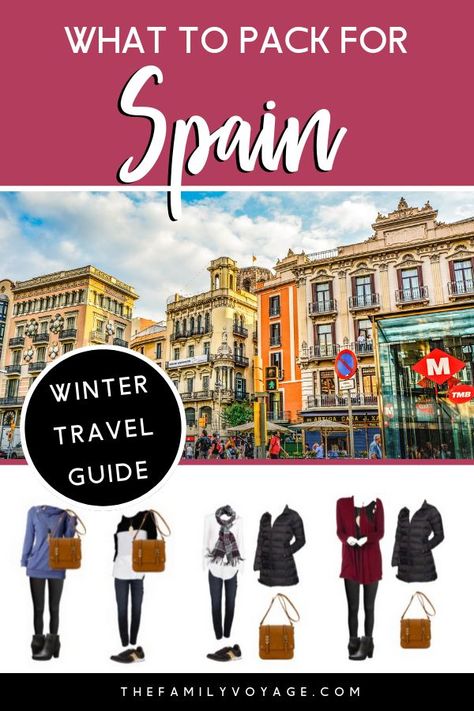 Packing List For Spain, Clothes For Europe, Spain In December, Visiting Spain, Spain Winter, Travel Winter, Travel Clothes, Winter Packing, Europe Winter