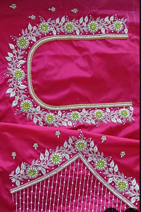 Zardozi Work Blouse Designs, Aari Blouses, Maggam Designs, Magam Work, Work Blouse Designs, Engineering Quotes, Maggam Blouse, Cutwork Saree, Aari Design