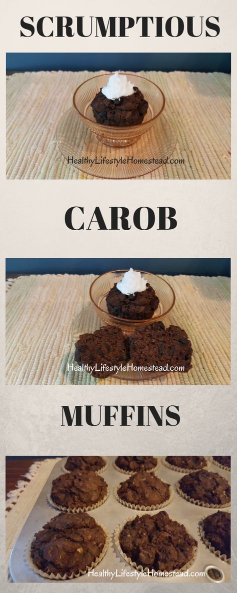 This post will share with you my ultimate favorite recipe for carob muffins. If you like moist but not gooey with the added goodness of carob chips you will not be disappointed. Carob Recipes, Carob Chocolate, Grain Free Pancakes, Homestead Life, Rich Cake, Carob Powder, Carob Chips, Egg Recipe, Gluten Intolerance