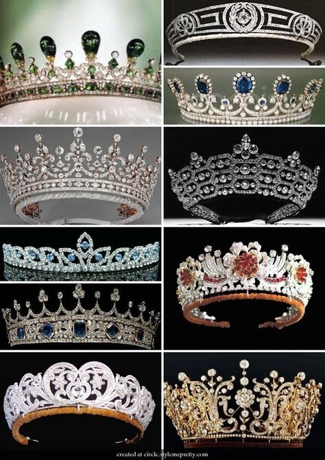 royal tiaras....I'm no princess, I'm the queen. Lol. Royal Crowns Queen, Baroque Tiara, Ratu Elizabeth, Tiara Collection, Tiara Royal, Crown Collection, Royal Crown Jewels, Childhood Dreams, Royal Crowns