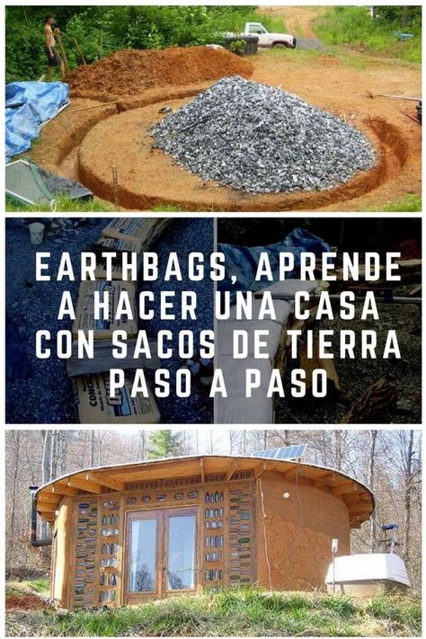 Earthbags, Aprende A Hacer Una Casa Con Sacos De Tierra Paso A Paso Earthbag House Plans, Colonial House Floor Plans, Earthbag House, Super Adobe, Eco Construction, Casa Hobbit, Earth Bag Homes, Earthship Home, Earth Sheltered