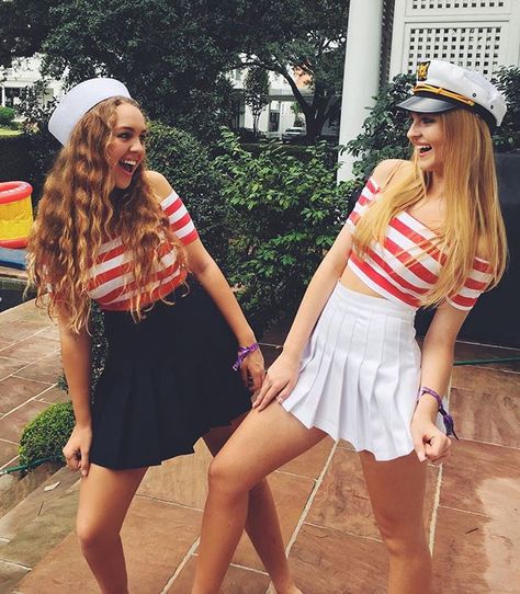 Pin for Later: 30+ Cheap Halloween Costumes That 20-Somethings Will Love Sailors Carnaval Salvador, Make Carnaval, Sailor Costume, Diy Costumes Women, Cheap Halloween Costumes, Bff Halloween Costumes, Halloween Coustumes, Diy Halloween Costumes For Women, Holloween Costume