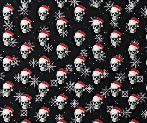 Christmas Skull Wallpaper, Emo Christmas Wallpaper, Creepy Christmas Wallpaper, Spooky Christmas Wallpaper, Goth Christmas Wallpaper, Goth Christmas Aesthetic, Emo Christmas, Christmas Skulls, Merry Creepmas