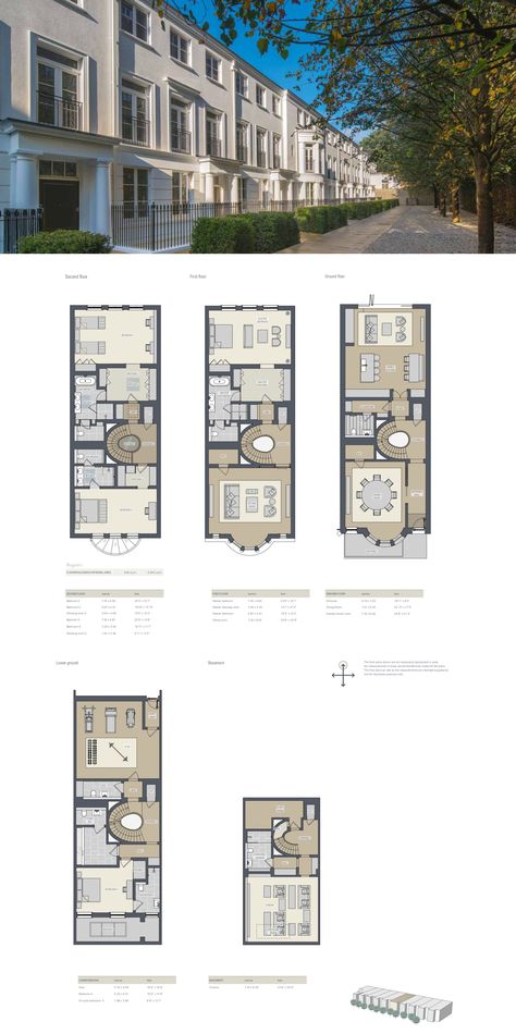 Hamilton Drive, London, NW8 Townhouse Floor Plan, Apartment Blueprints, Town House Plans, Row House Design, 2d Floor Plan, Townhouse Exterior, Modern Townhouse, London Townhouse, Mansion Floor Plan