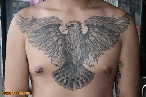 Chest tattoo by Kevin Dickinson - Guru Tattoo - San Diego, CA. Crow Tattoo On Chest, Raven Throat Tattoo, Valkyrie Chest Tattoo, Crow Tattoo Chest, Raven Tattoo Chest, Crow Chest Tattoo, Bird Tattoo Chest, Raven Chest Tattoo, Norse Raven Tattoo