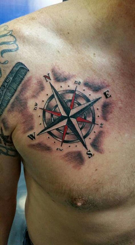 Compass black grey and red Black Tattoos For Women, Red And Black Tattoos, Harley Tattoos, Polka Tattoo, Dad Tattoo, Scott Wilson, Trash Polka Tattoo, Dad Tattoos, Trash Polka